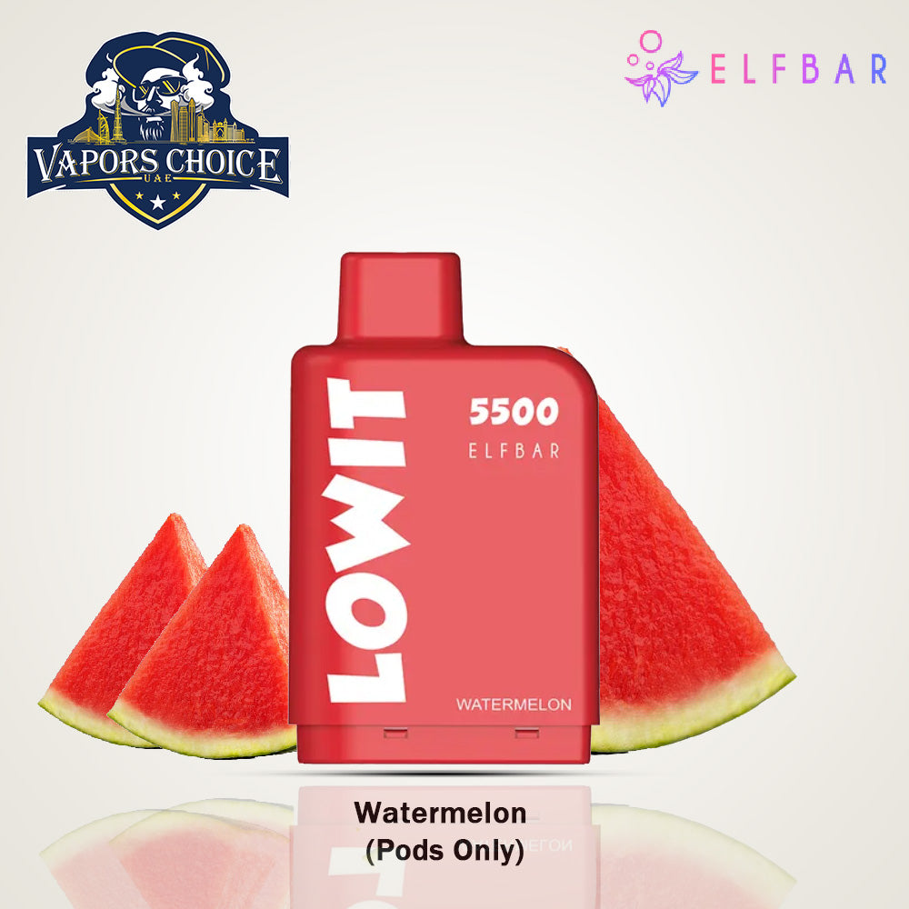ELFBAR LOWIT (20mg) 5500 PUFFS - DISPOSABLE VAPE PRE-FILLED POD Watermelon Pods UAE Ras Al-Khaimah & Ajman